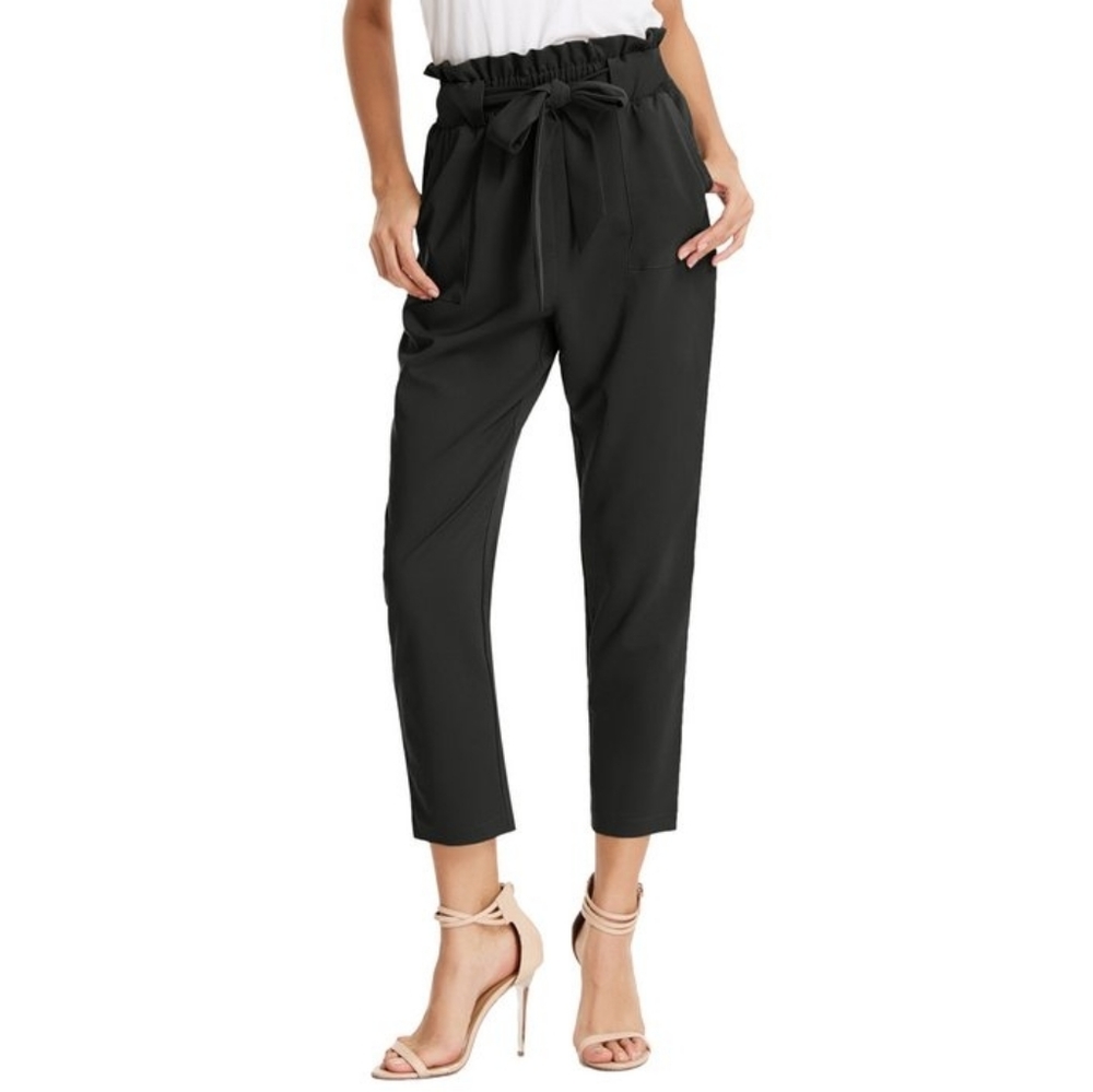 Grace Karin High Waist Black Ankle Pants